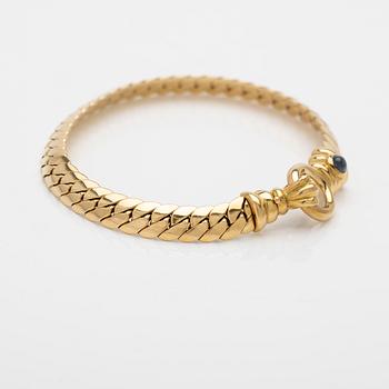 18K gold bracelet with a sapphire, Balestra Giovanni & Figli, Vicenza, Italy.