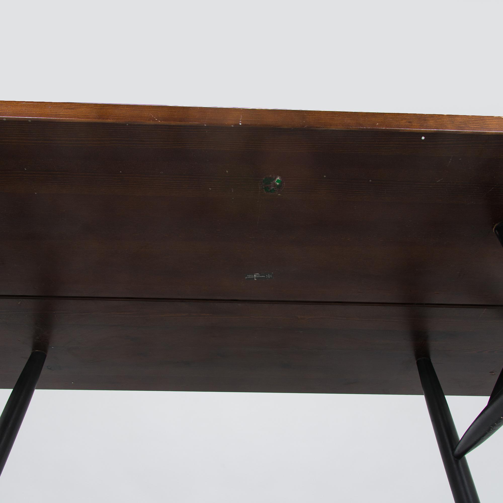 Ilmari Tapiovaara, Dining table and benches, 2 pcs "Pirkka",  Aero Design Furniture Ltd 2000s.