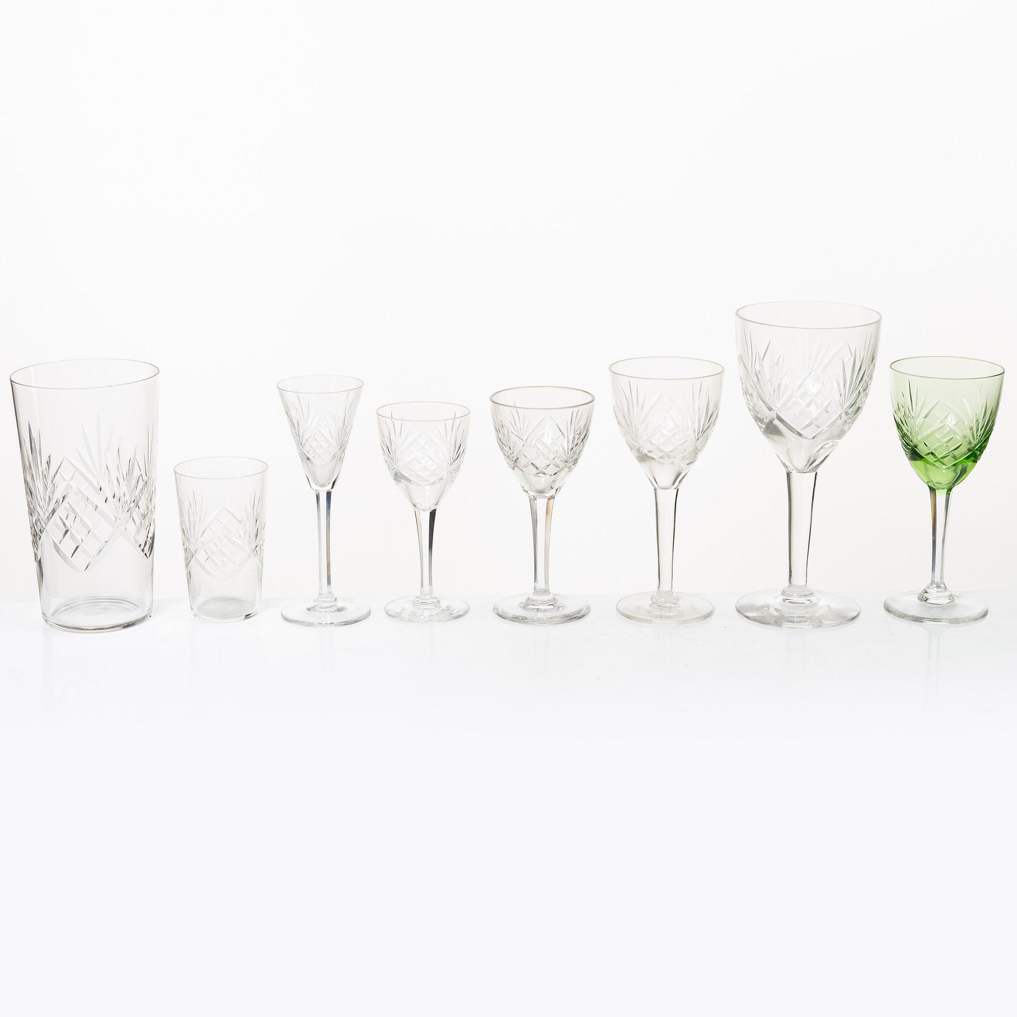 an 81-piece glass service, model 'Helga', Kosta och Ekenäs, Sweden.