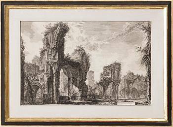 Giovanni Battista Piranesi, "Rovine del Sisto, o sia della gran delle Terme Antonianiane" ur "Vedute di Roma".