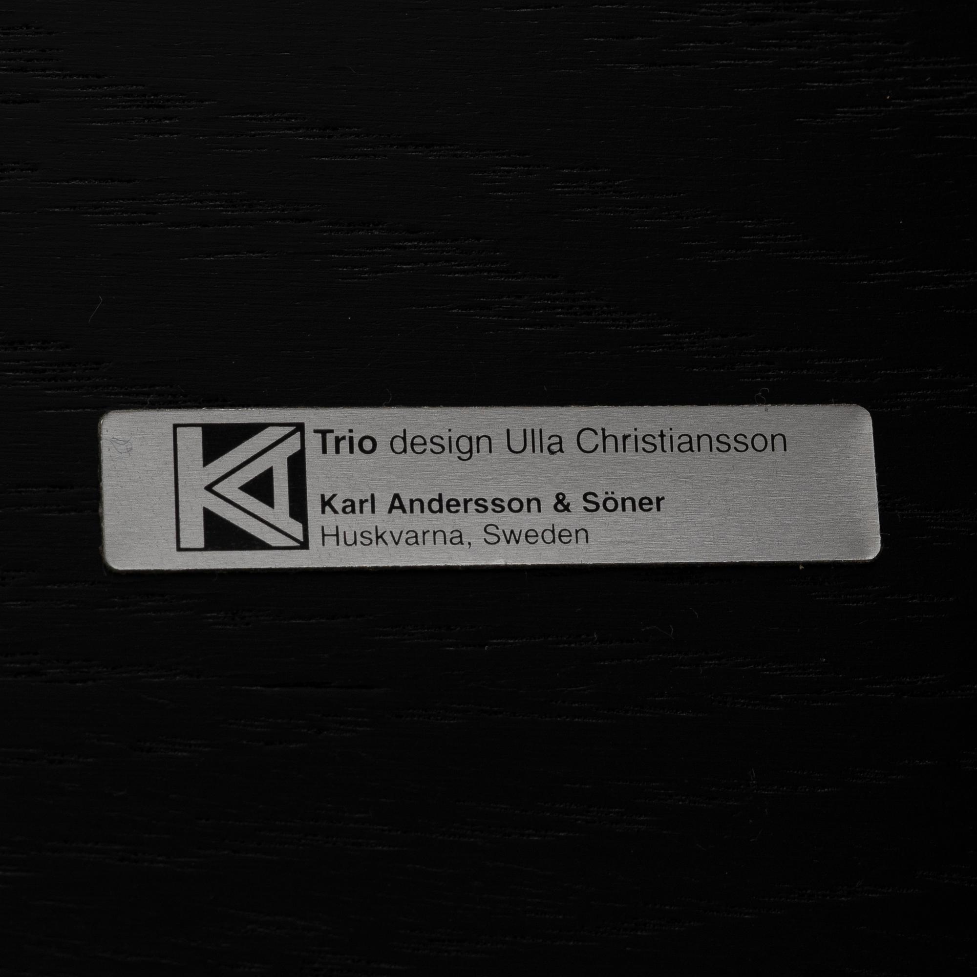 Ulla Christansson, desk and side table, "Trio", Karl Andersson & Söner, Huskvarna.