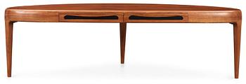 489. A Johannes Andersen teak and palisander sofa table, Trensum, Sweden 1960's.
