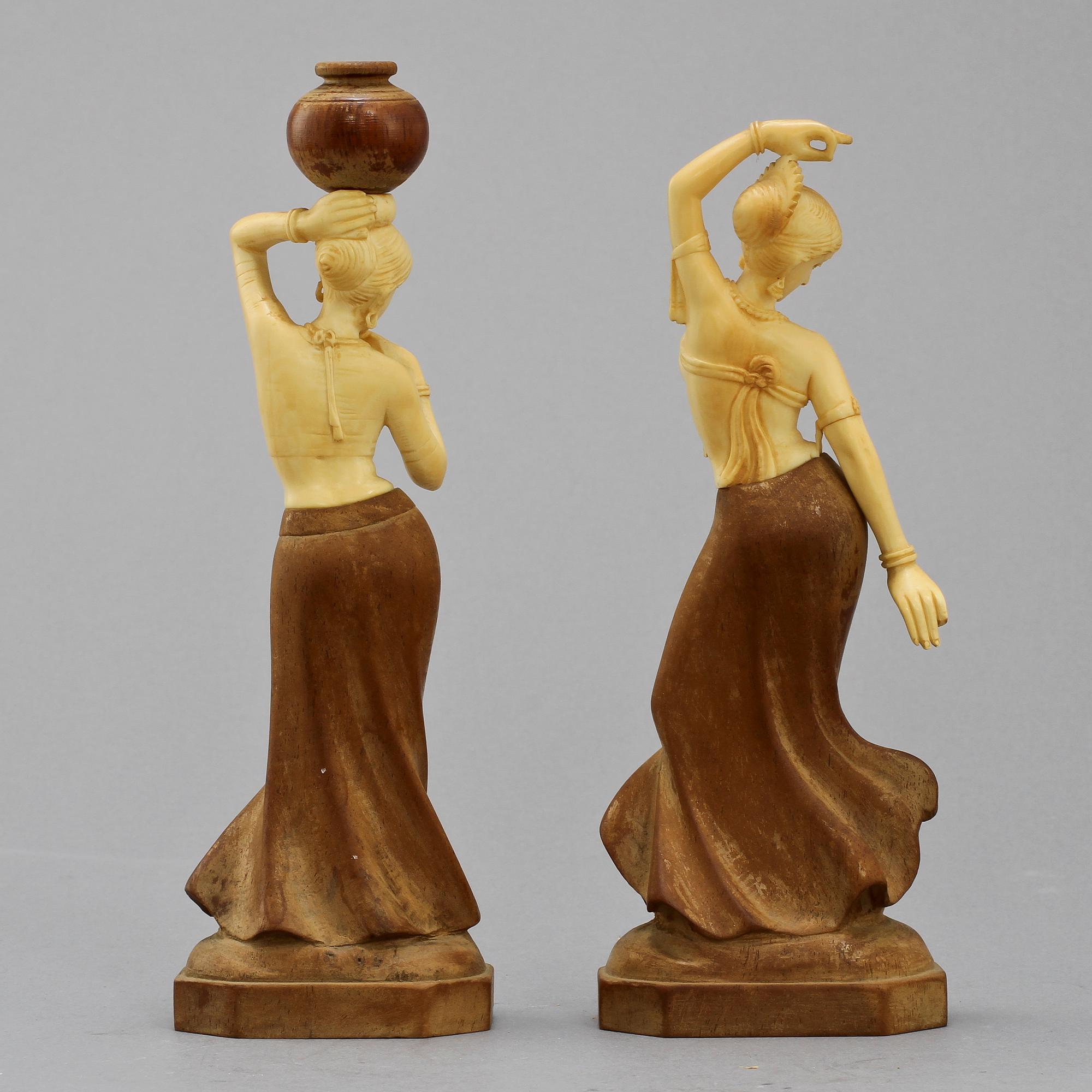 FIGURINER, 2, st, orientaliska, 1900-tal.