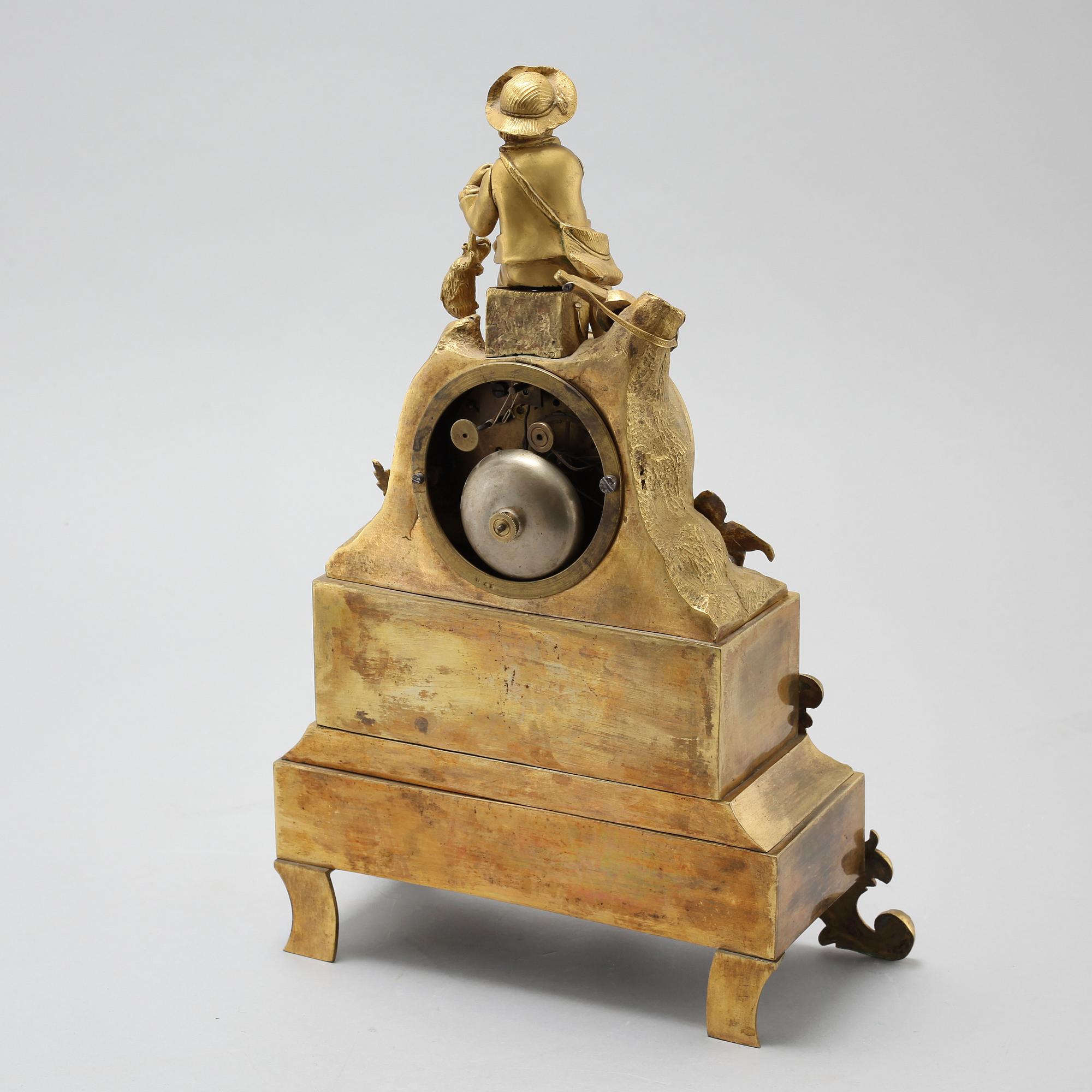 A late Empire table clock, clockwork marked "Japy Freres", made in the mid/second half of the 20th century.