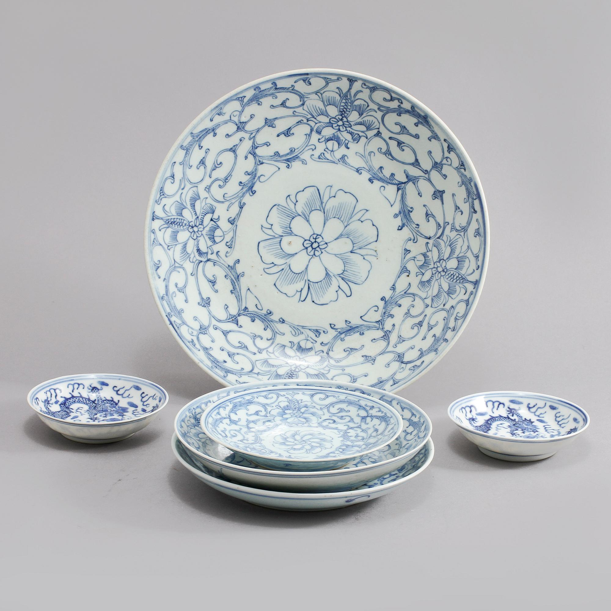 FAT, 6 st, porslin, Kina, 1800-tal.