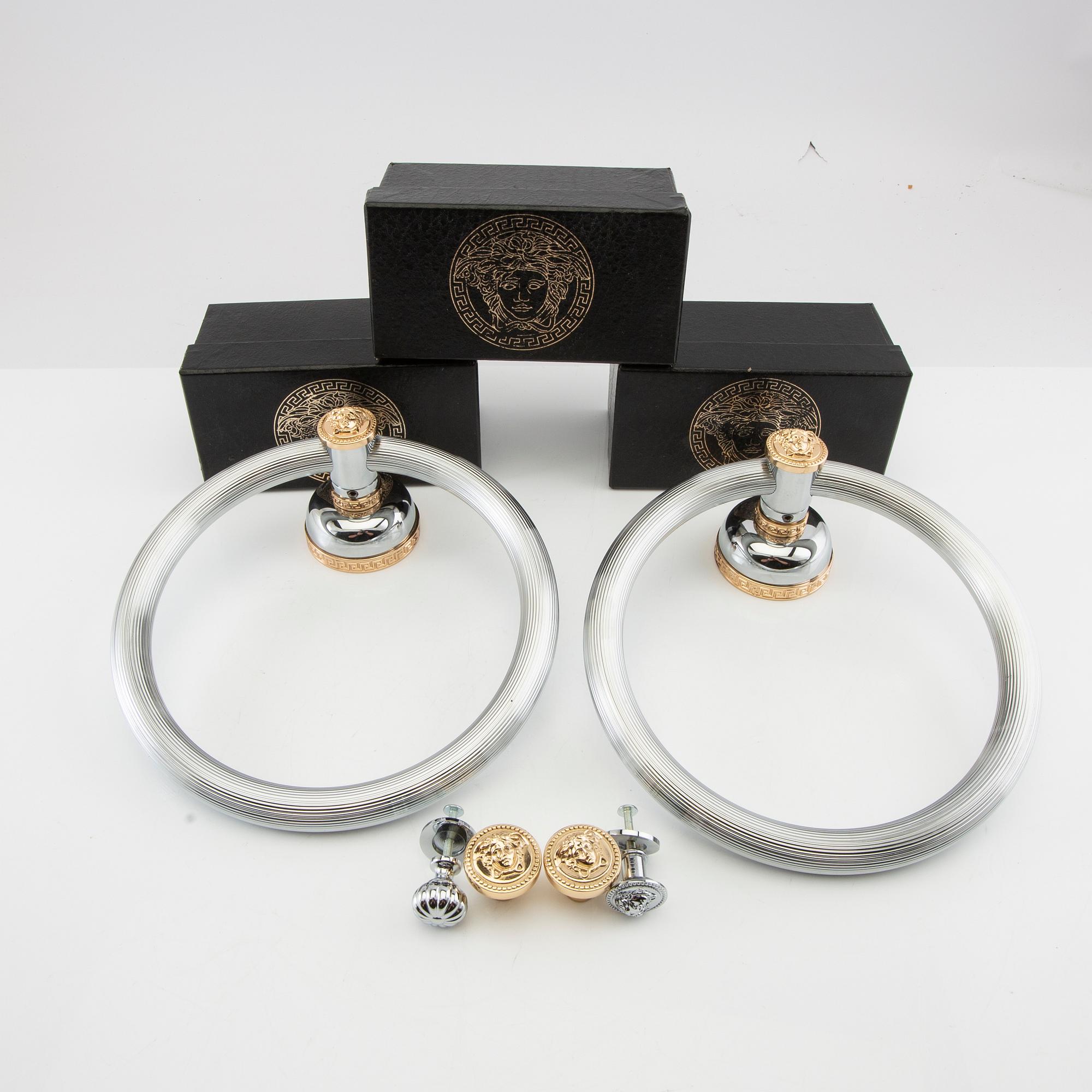 Versace, bathroom accessories 10 pcs "Medusa" Italy late 20th century/early 21st century.