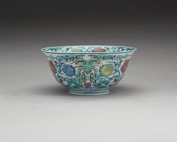 A doucai bowl, presumably Republic, with Yongzheng six character mark.