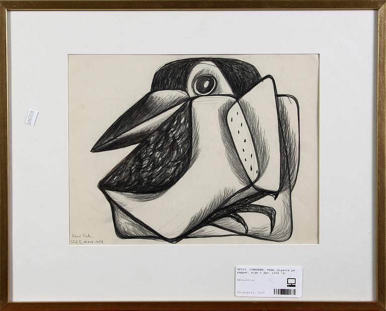 LUNDGREN, TYRA, blyerts på papper, sign o dat. 1958.