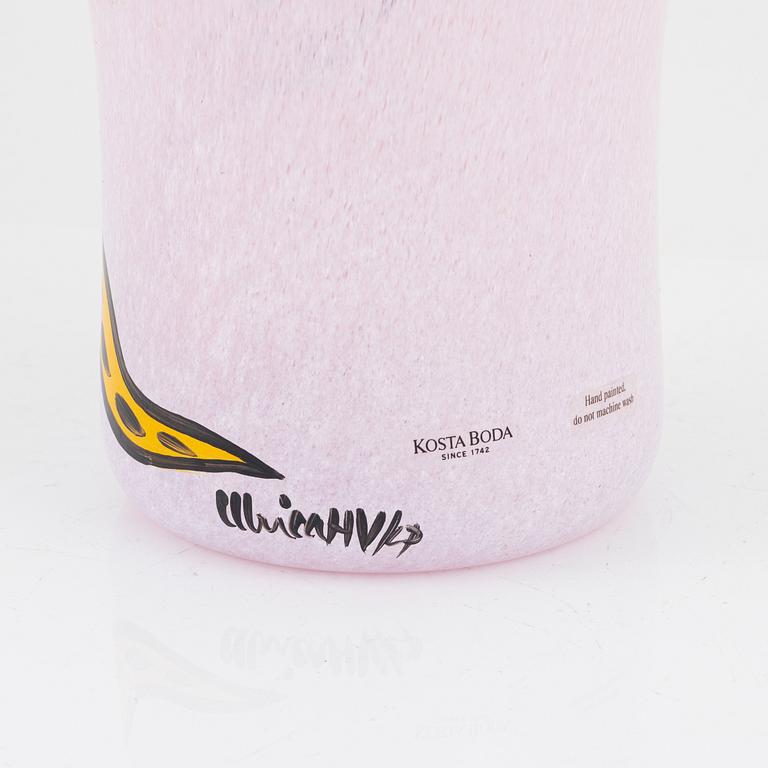 Ulrica Hydman-Vallien, vas, glas, Kosta Boda, signerad.