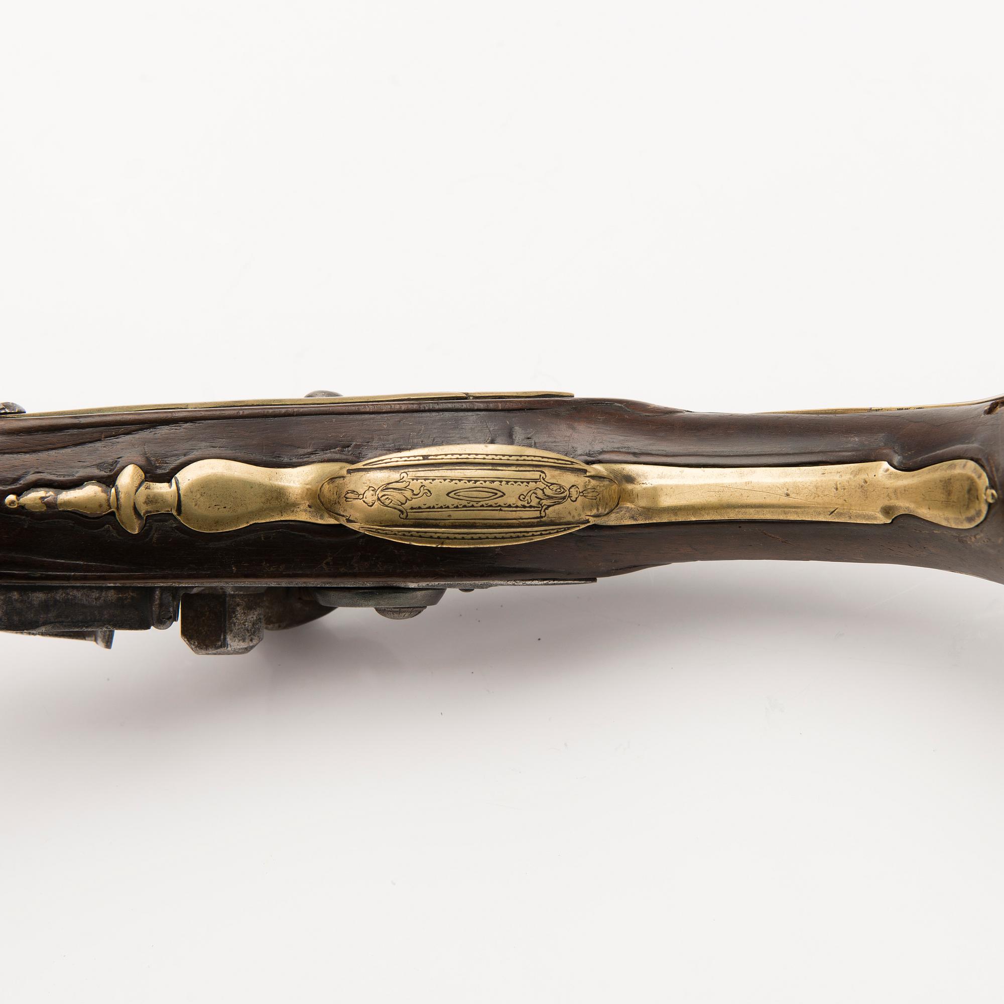 A French flintlock pistol, Tezenas Freconnet, first half of 18th Century.