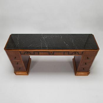 Birger Hahl, a 1920s Art Deco sidetable with drawers and a stool.