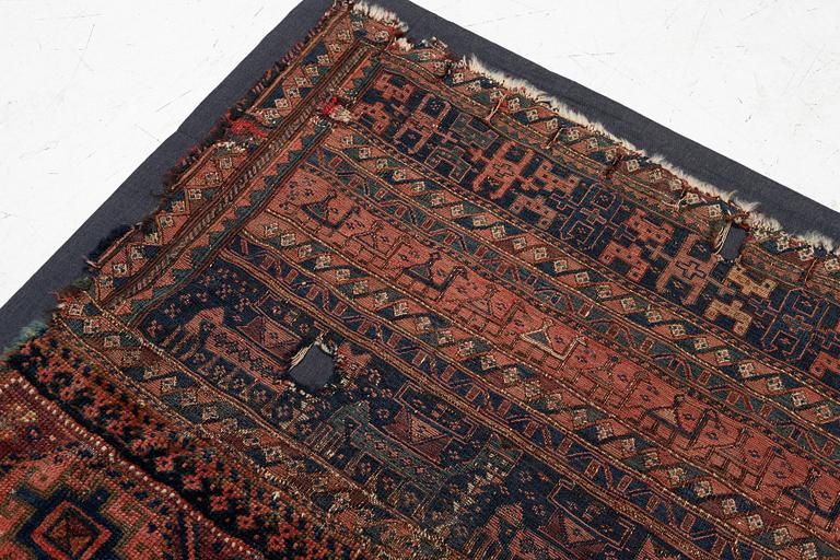 Fragment av en väska, Luri, Sydvästra persien (Iran), ca 93 x 120 cm.