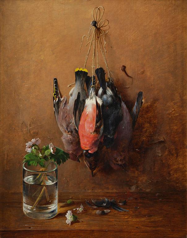 Henrik Theodor Lundh, Still life with birds.