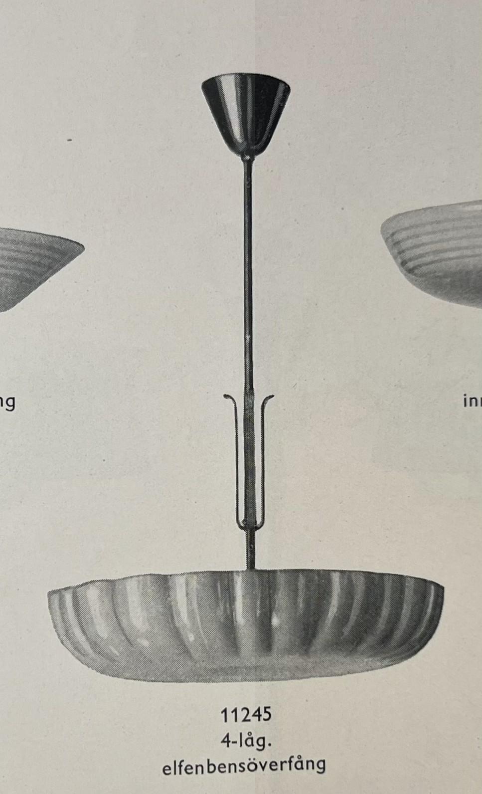 Harald Notini, a ceiling lamp, Arvid Böhlmarks Lampfabrik, Stockholm, 1940s.