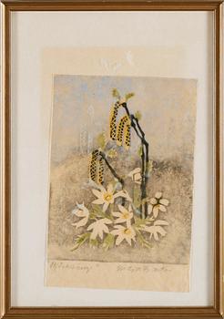 KERSTIN MARIA (MAJA) FJAESTAD, 2 st, träsnitt, signerade.