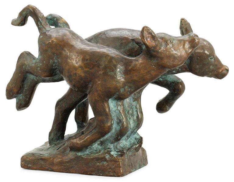 Jussi Mäntynen, "Kalvar på vårbete".