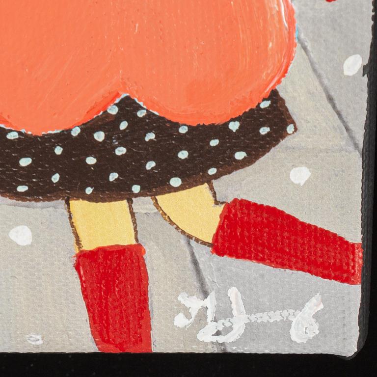 Marika Lang, mixed media on print.