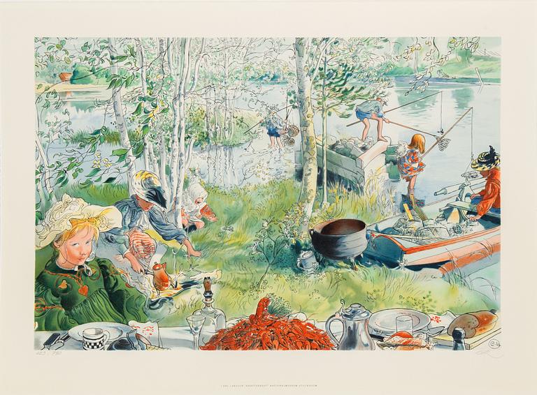 CARL LARSSON, after, folder with four coloured lithographs, 652/790.