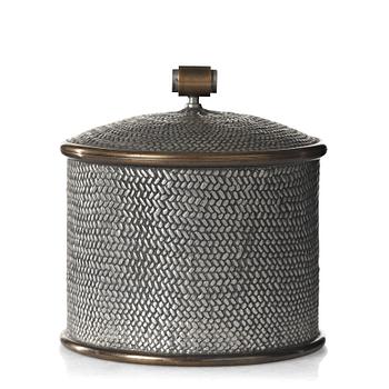183. Björn Trägårdh, a pewter and brass jar with cover by Svenskt Tenn, Stockholm 1952.