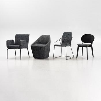 Claesson Koivisto Rune, 11 chairs and armchairs, various models, upholstered in the fabric "Metropolis", from the 2000s.