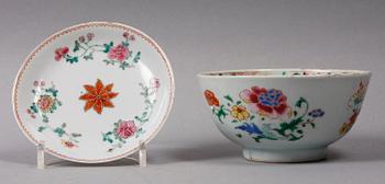 SKÅL samt FAT, porslin, Kina, 1700-tal.