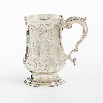 A British silver tankard, mark of John Kidder, London 1783.
