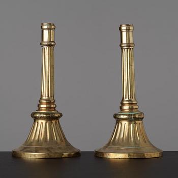 A pair of Gustavian late 18th century candlesticks.