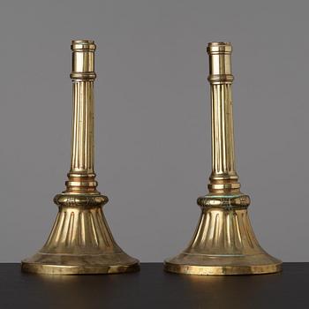 A pair of Gustavian late 18th century candlesticks.