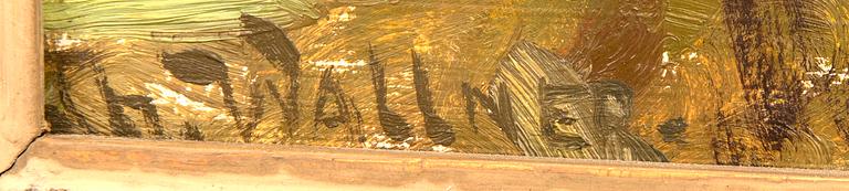 Thure Wallner, olja på pannå signerad.