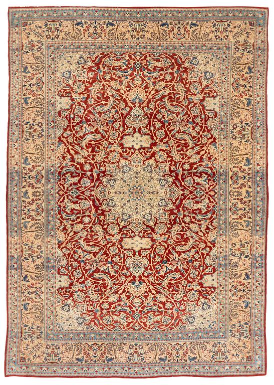 Matta, old Nain Tuteshk part silk, ca 223,5 x 157,5 cm.