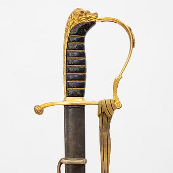 Sabel, svensk, m/1899 för officer, med balja.