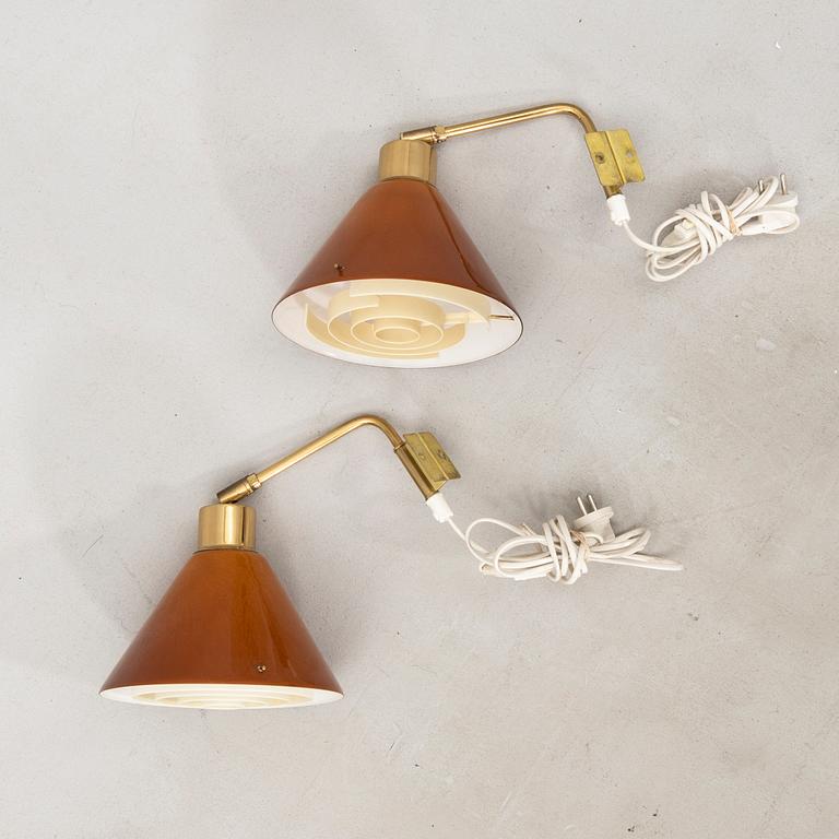 Wall lamps, a pair model 8182, Falkenbergs Belysning, second half of the 20th century.