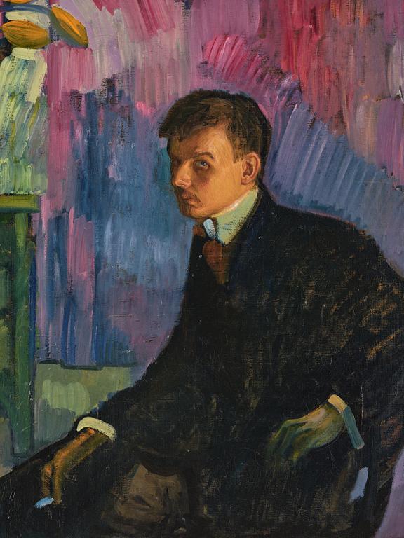 Axel Törneman, "Självporträtt med cigarett".