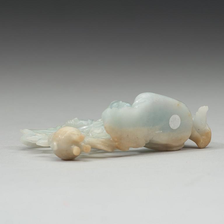 A Chinese nephrite figure of a lady, Qing dynasty (1644-1912).