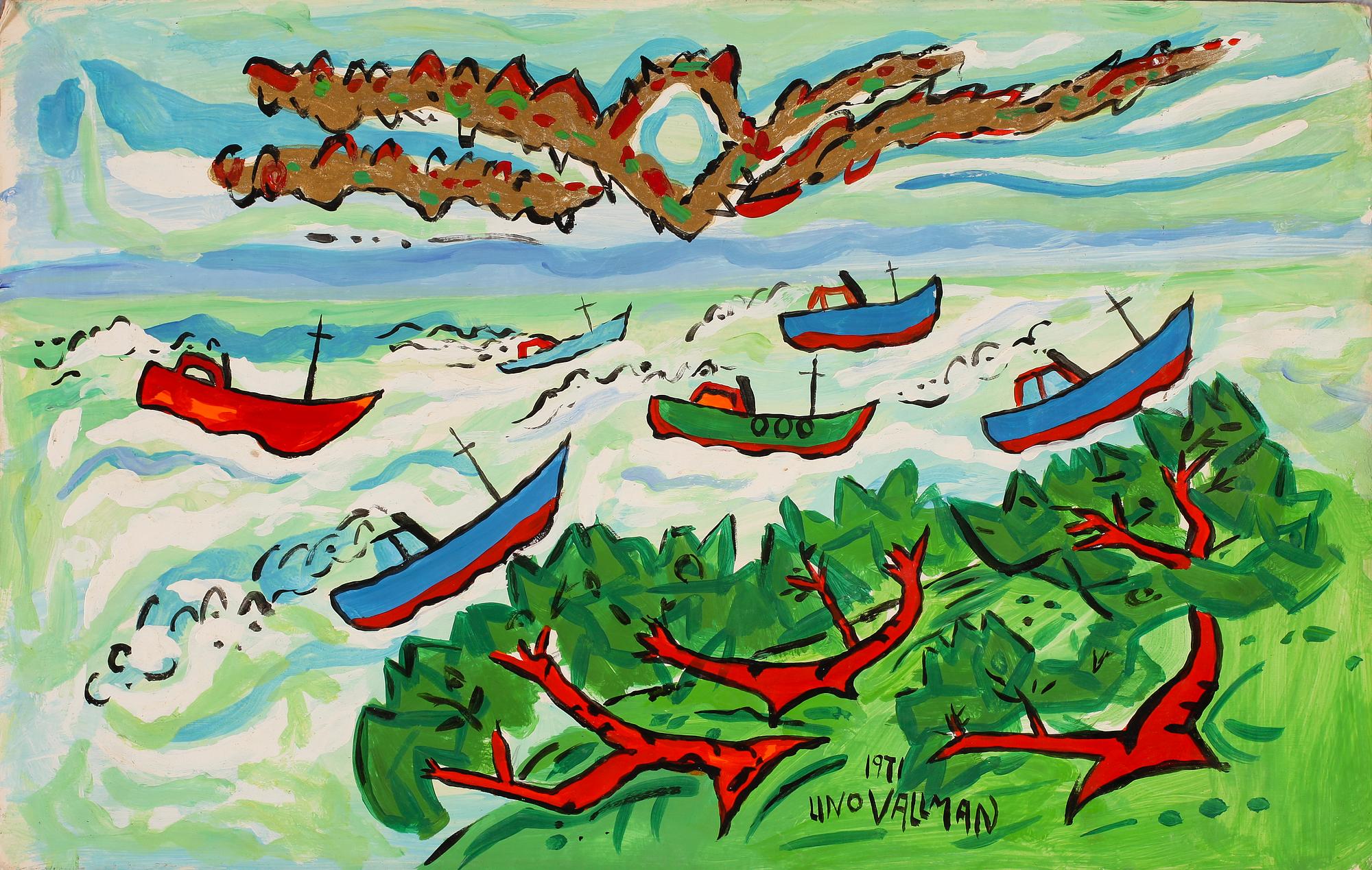 UNO VALLMAN, olja på pannå, signerad och daterad 1971.