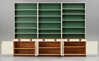 Josef Frank, a set of three "model 2255" bookshelves, Svenskt Tenn, Sweden, mid 1900's, provenance Estrid Ericson.