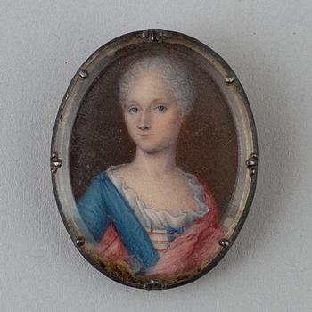 A portrait miniature, 18th Century.