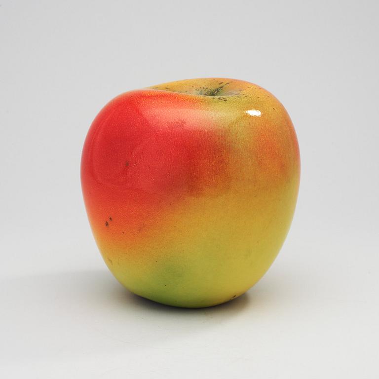 A Hans Hedberg faience apple, Biot, France.
