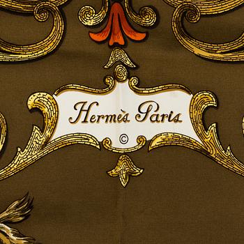 Two silk scarves, Hermes.