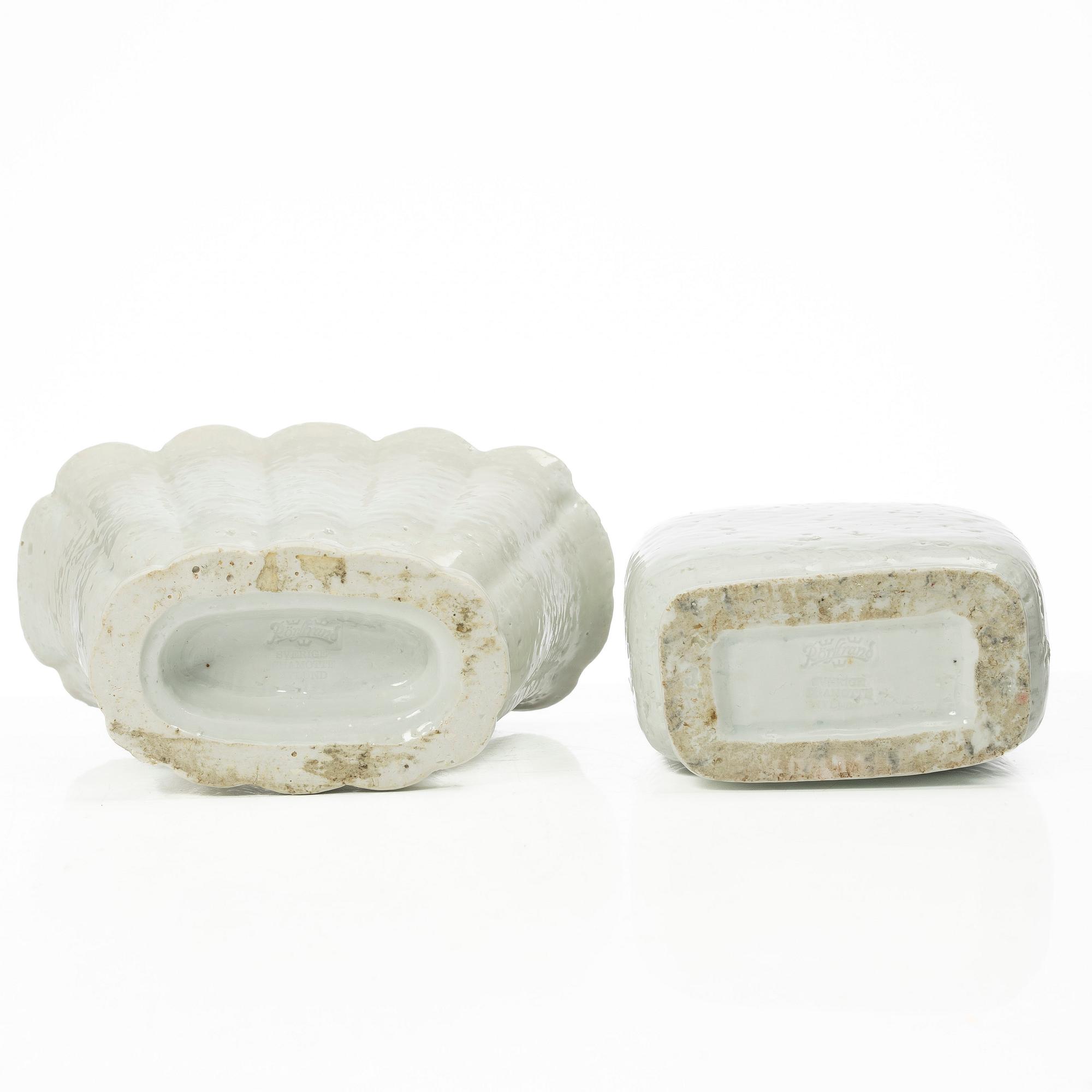 Gunnar Nylund, vaser, 4 st, chamotterat stengods, Rörstrand 1930-40-tal.