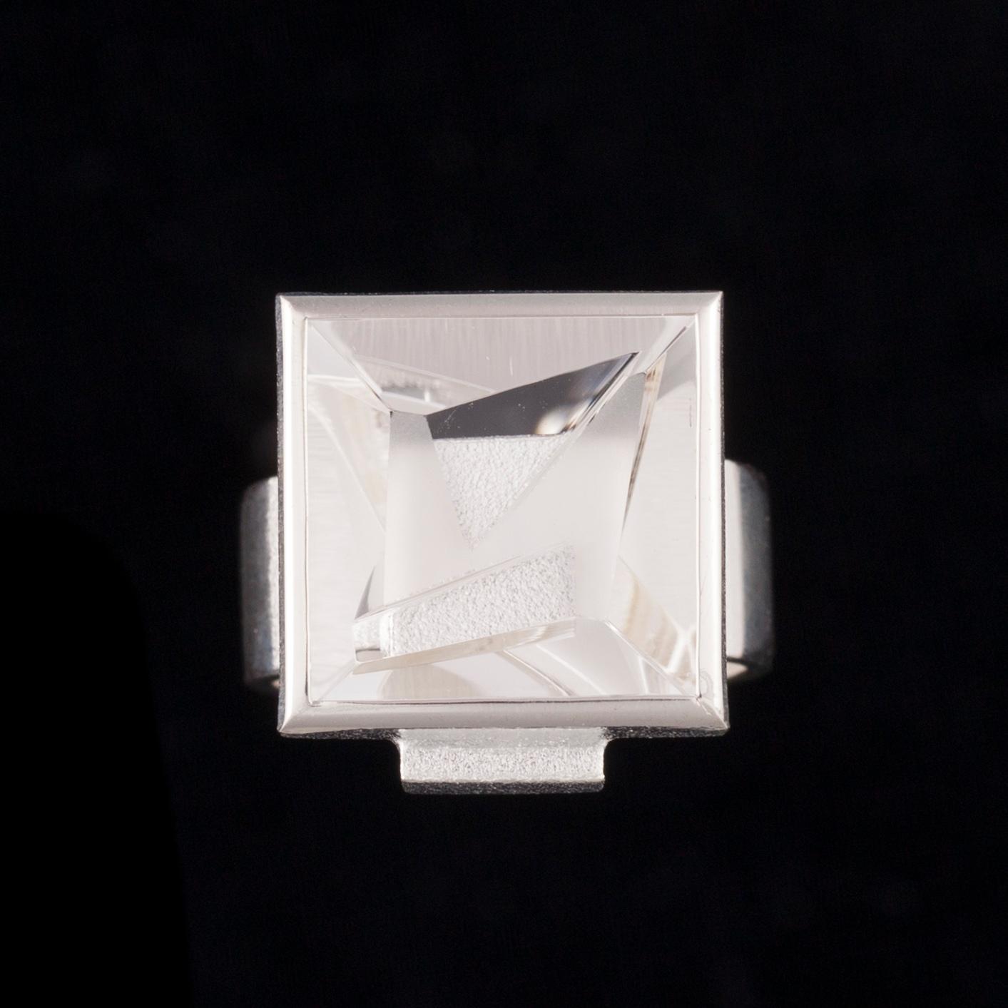 RING, Contempo, sterling silver, bergskristall, Björn Weckström Lapponia 2008. Vikt 13 g.