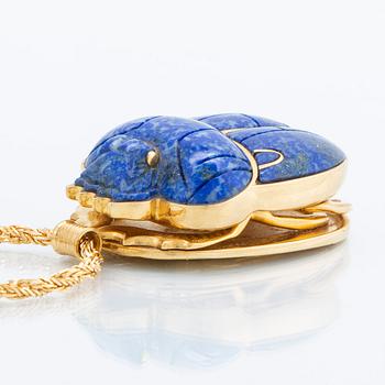 Necklace 18K gold and Lapis Lazuli, Franklin Mint, 331/1000 second half of the 20th century.