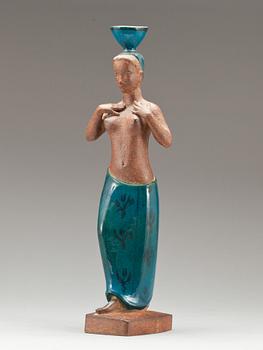 FIGURIN, stengods, Johannes Hedegaard, Royal Copenhagen, 1950-60-tal, sign.