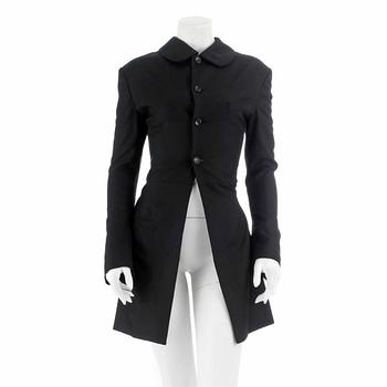 COMME DES GARÇONS, a black wool and lycra ladies suits jacket. Size m.