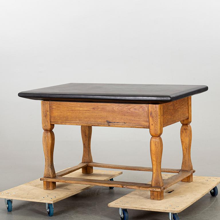 A STONE TOP TABLE, 19th century.