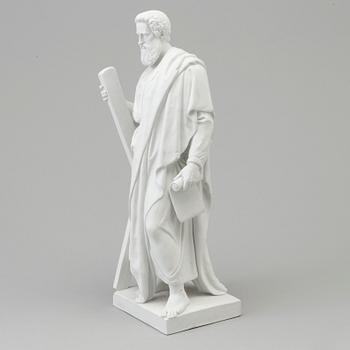 BERTEL THORVALDSEN, efter. SKULPTUR, biskvi. "Aposteln Andreas med skrivtavla". Kungl Dansk, 1800-tal.