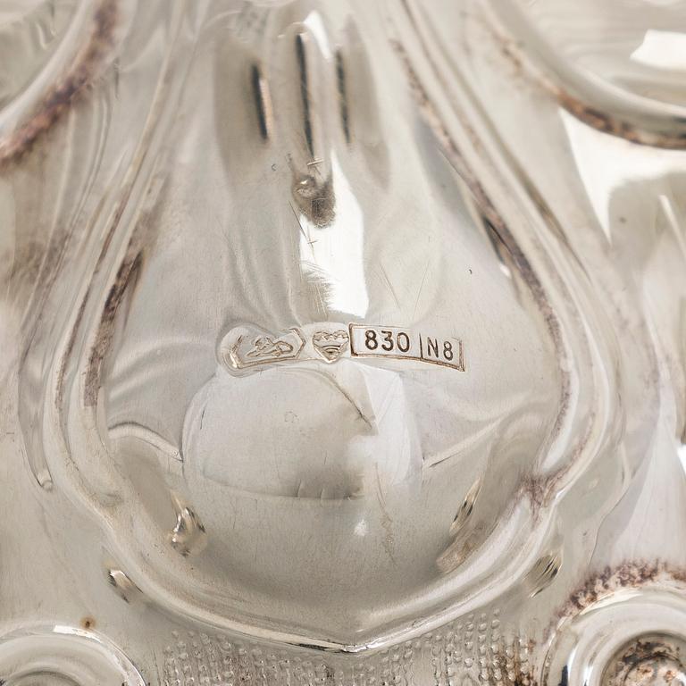 A baroque style silver candlestick, Kultakeskus, Tavastehus, 1990.