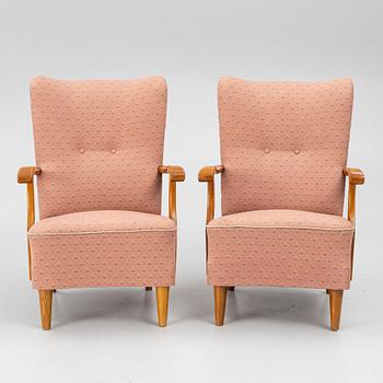 A pair of armchairs, Swedish Modern, 1940s.