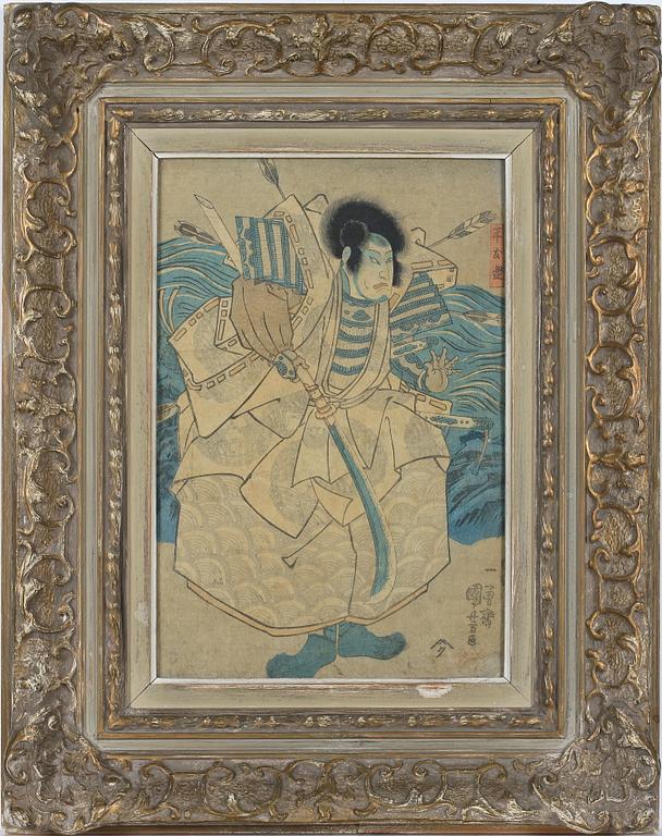 KUNIYOSHI, träsnitt, Japan 1800-tal.