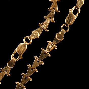 HALSBAND samt ARMBAND, 18k guld, Italien, 1900-tal. Vikt 19 g.